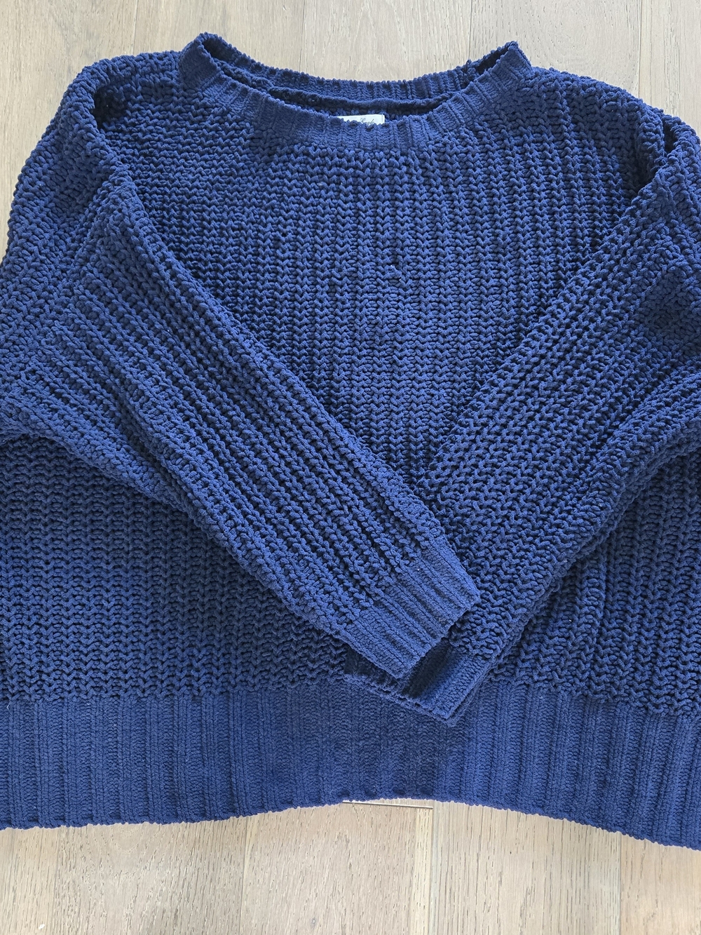 American Eagle Outfitters Navy Textured Knit Sweater
